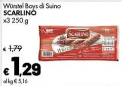 Supermercati Vinci Würstel Boys di Suino Scarlino offerta
