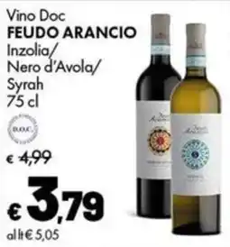 Supermercati Vinci Vino Doc Feudo Arancio offerta