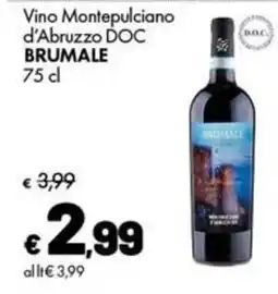 Supermercati Vinci Vino Montepulciano d'Abruzzo DOC Brumale offerta