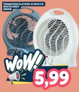 Cossuto Termoveventilatore Scirocco White/Grey offerta