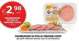Unicoop Hamburger di pollo Origine Coop offerta