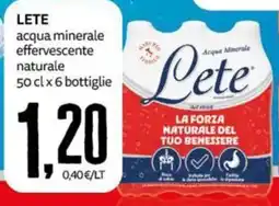 PRO7 Supermercati Lete acqua minerale effervescente naturale offerta