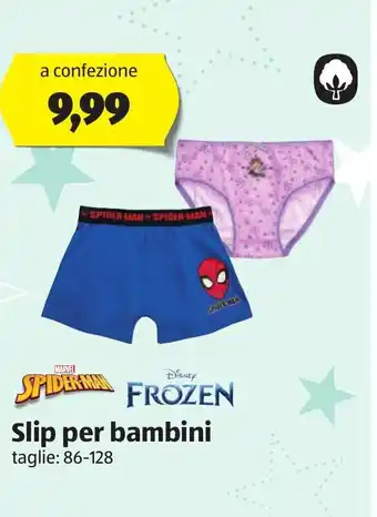 ALDI Spiderman, Disney Frozen Slip per bambini taglie: 86-128 offerta