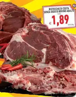 Pim Supermercati Bistecche di costa senza osso di bovino adulto offerta