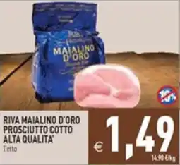 Pim Supermercati Riva Maialino d'Oro Prosciutto Cotto Alta Qualità offerta