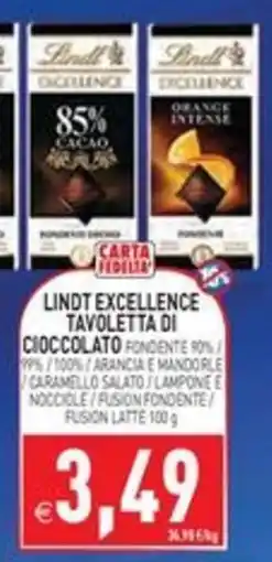 Pim Supermercati Lindt Excellence Tavoletta di cioccolato offerta