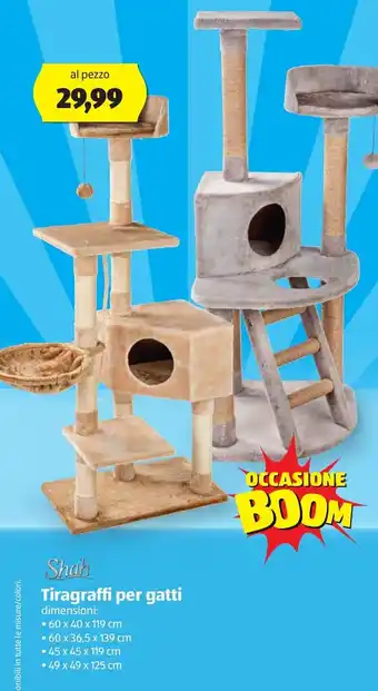 ALDI Shah Tiragraffi per gatti 60x40x119 cm offerta