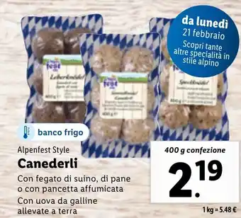 Lidl Alpenfest Style Canederli 400g offerta