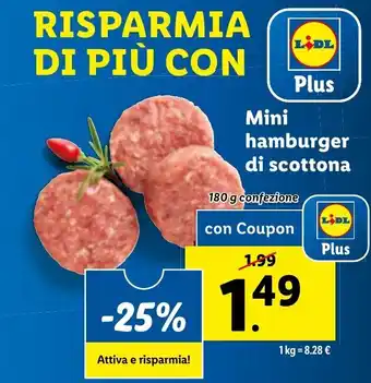Lidl Mini hamburger di scottona 180g offerta