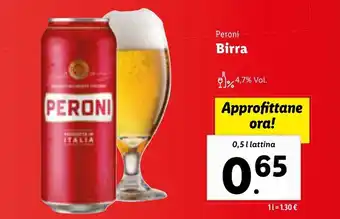 Lidl Peroni Birra 0,5l offerta