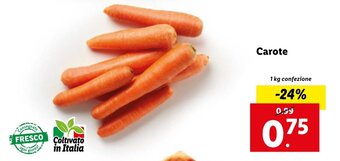 Lidl Carote 1kg offerta
