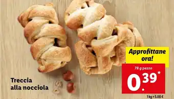 Lidl Treccia alla nocciola 78g pezzo offerta