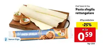 Lidl Chef Select & You Pasta sfoglia rettangolare 275g offerta