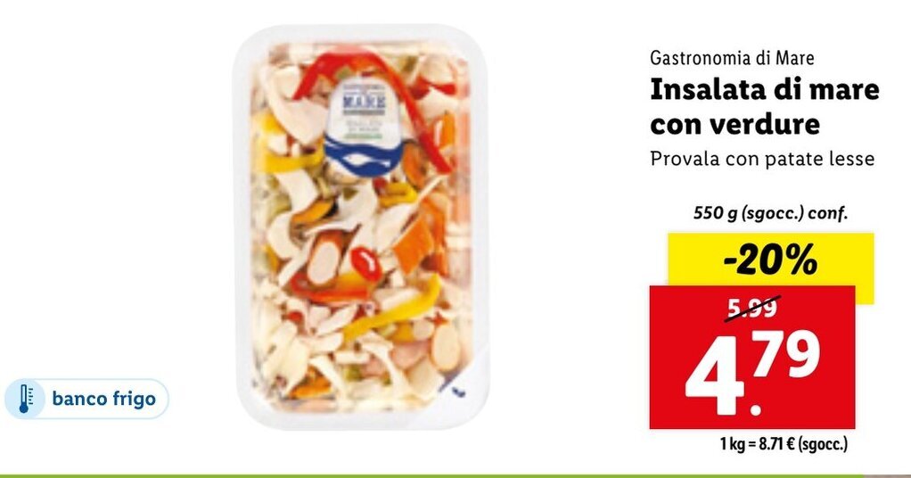 Gastronomia di Mare Insalata di mare con verdure 550g offerta di Lidl