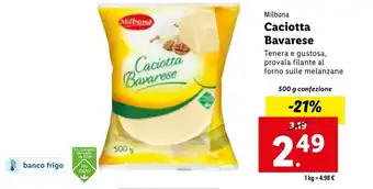 Lidl Milbona Caciotta Bavarese 500g offerta