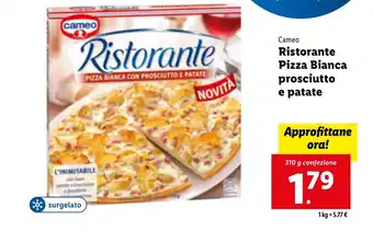 Lidl Cameo Ristorante Pizza Bianca prosciutto e patate 310g offerta