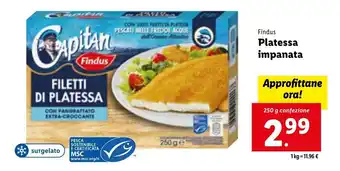 Lidl Findus Platessa impanata 250g offerta