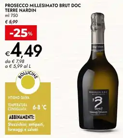 Bennet Prosecco Millesimato Brut Doc Terre Nardin offerta
