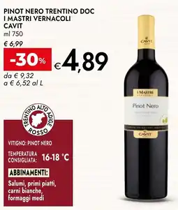 Bennet Pinot Nero Trentino DOC I Mastri Vernacoli Cavit offerta
