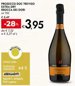 Bennet Prosecco Doc Treviso Extra Dry Brocca Dei Dori offerta