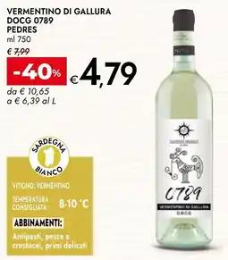 Bennet Vermentino di Gallura DOCG 0789 Pedres offerta