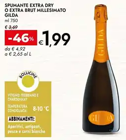 Bennet Spumante extra dry Gilda offerta