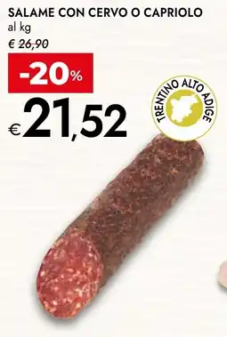 Bennet Salame con cervo o capriolo offerta