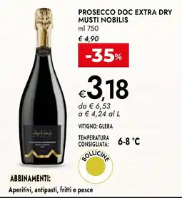Bennet Prosecco Doc Extra Dry Musti Nobilis offerta