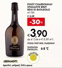 Bennet Pinot Chardonnay Spumante Brut Beni di Batasiolo offerta