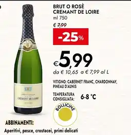 Bennet Brut o rosè Crémant de Loire offerta