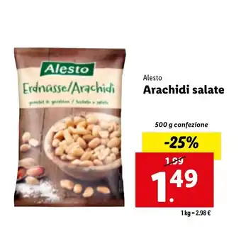 Lidl Alesto Arachidi salate 500g offerta