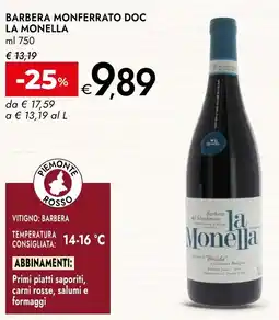 Bennet Barbera Monferrato Doc La Monella offerta
