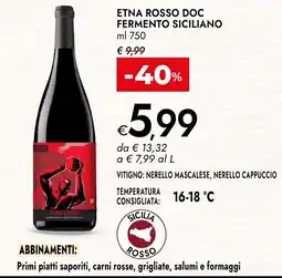 Bennet Etna Rosso Doc offerta