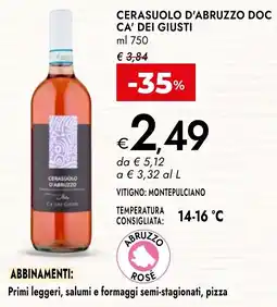 Bennet Cerasuolo d'Abruzzo DOC Ca' dei Giusti offerta