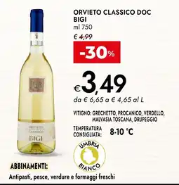 Bennet Orvieto Classico Doc Bigi offerta