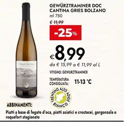 Bennet Gewürztraminer DOC Cantina Gries Bolzano offerta