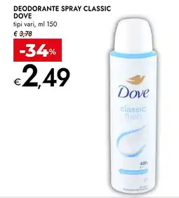 Bennet Deodorante spray classic Dove offerta