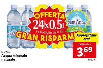 Lidl Sant'Anna Acqua Minerale Naturale offerta