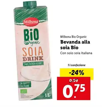 Lidl Milbona Bio Organic Bevanda alla soia Bio 1l offerta