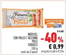 Conad Würstel con Pollo e Tacchino Polli Fiorucci offerta