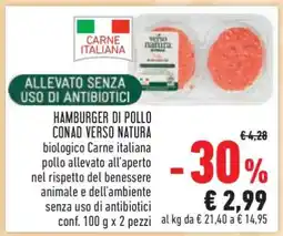 Conad Hamburger di Pollo Conad Verso Natura offerta