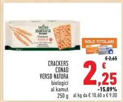 Conad CRACKERS CONAD VERSO NATURA offerta