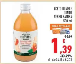 Conad ACETO DI MELE CONAD VERSO NATURA offerta