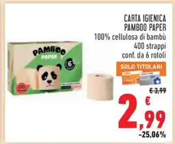 Conad CARTA IGIENICA PAMBOO PAPER offerta