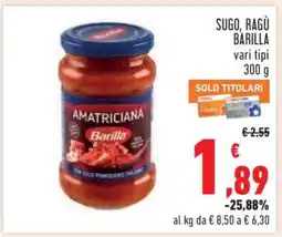 Conad Sugo, Ragù Barilla offerta