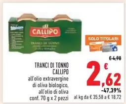 Conad TRANCI DI TONNO CALLIPO offerta