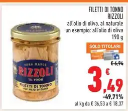 Conad Filetti di Tonno Rizzoli offerta