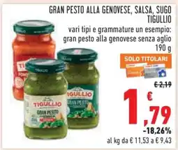 Conad GRAN PESTO ALLA GENOVESE, SALSA, SUGO TIGULLIO offerta