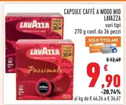 Conad CAPSULE CAFFÈ A MODO MIO LAVAZZA offerta