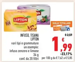 Conad INFUSO, TISANA LIPTON offerta